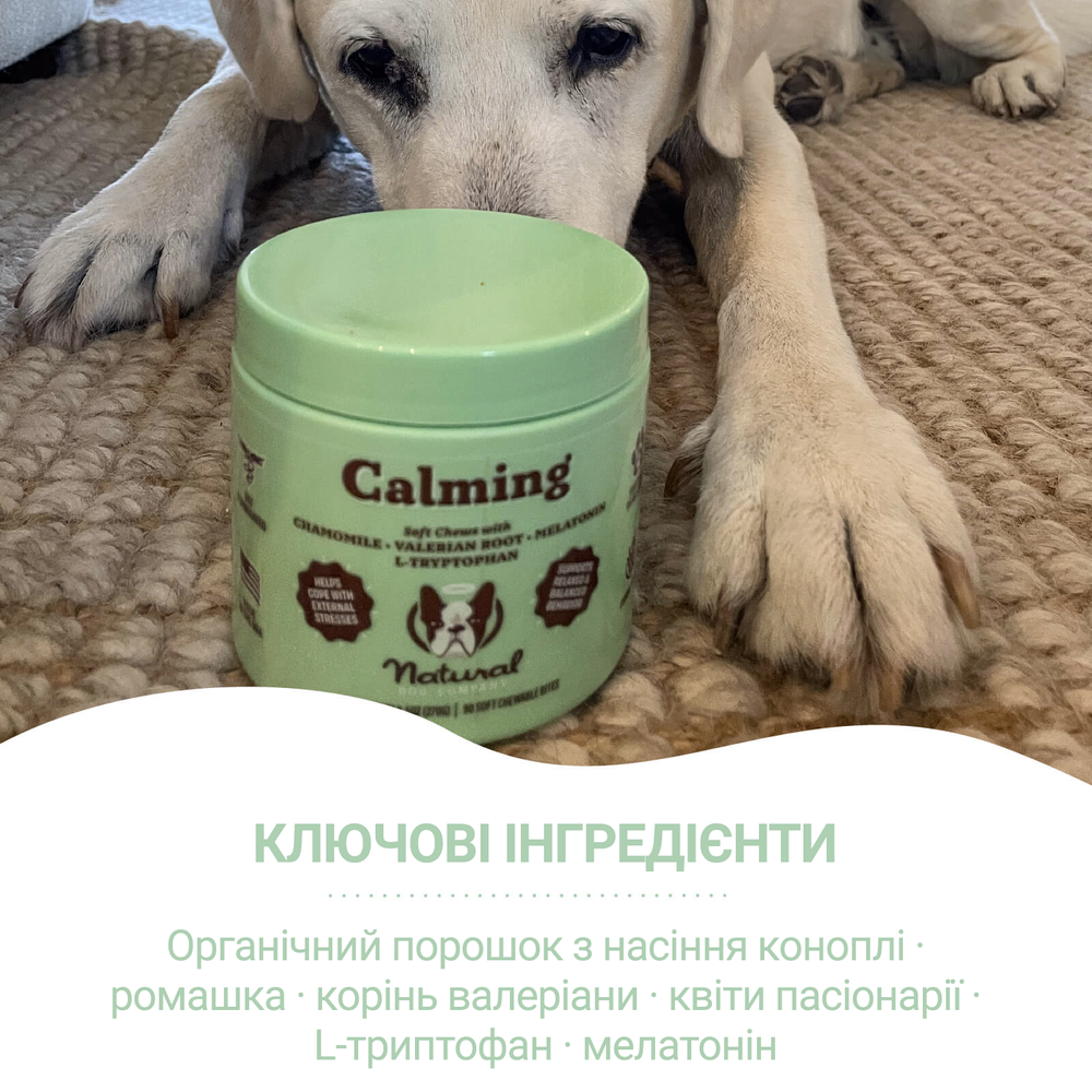 Заспокійливі вітаміни для собак Natural Dog Company Calming Supplement (90шт в банці)