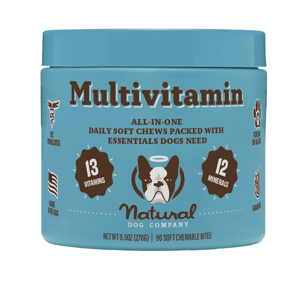 Мультивитаминный комплекс Multivitamin Natural Dog Company 90шт в банке