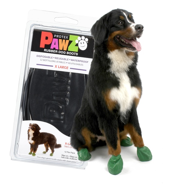 Гумове взуття-шкарпетки для собак PAWZ Чорний 12шт розмір XL (10.1-12.7см)