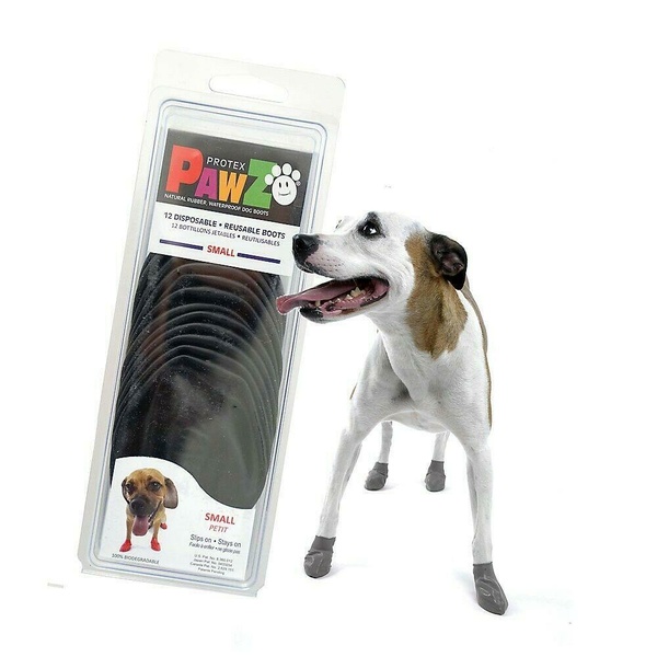 Резиновая обувь-носки для собак PAWZ Черный 12шт размер S (5.1-6.3см)