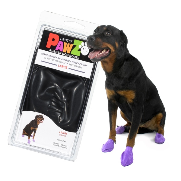 Резиновая обувь-носки для собак PAWZ Черный 12шт размер L (7.6-10.1см)