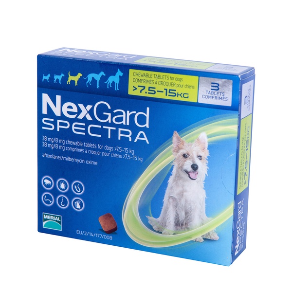 Таблетка Нексгард Спектра М від бліх і кліщів для собак вагою 7.5-15кг 1шт