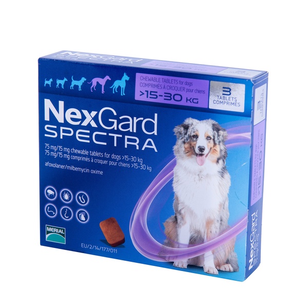 Таблетка Нексгард Спектра L від бліх і кліщів для собак вагою 15-30кг 1шт