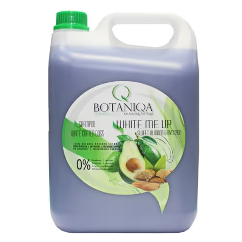 Шампунь для белых и светлых собак Botaniqa White Me Up Sweet Almond & Avocado Shampoo 5л