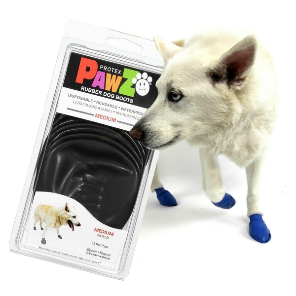 Гумове взуття-шкарпетки для собак PAWZ Чорний 12шт розмір M (6.3-7.6см) (PWZB-M12)