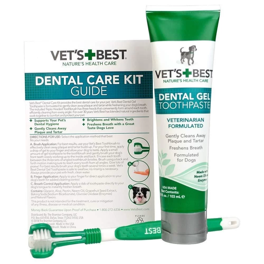 Набір для чиcтки зубів VET'S BEST Dental Care Kit для собак