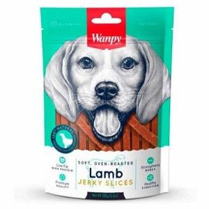 Wanpy Lamb Jerky Slices - Ванпи мягкие вяленые ломтики баранины для собак 100 г