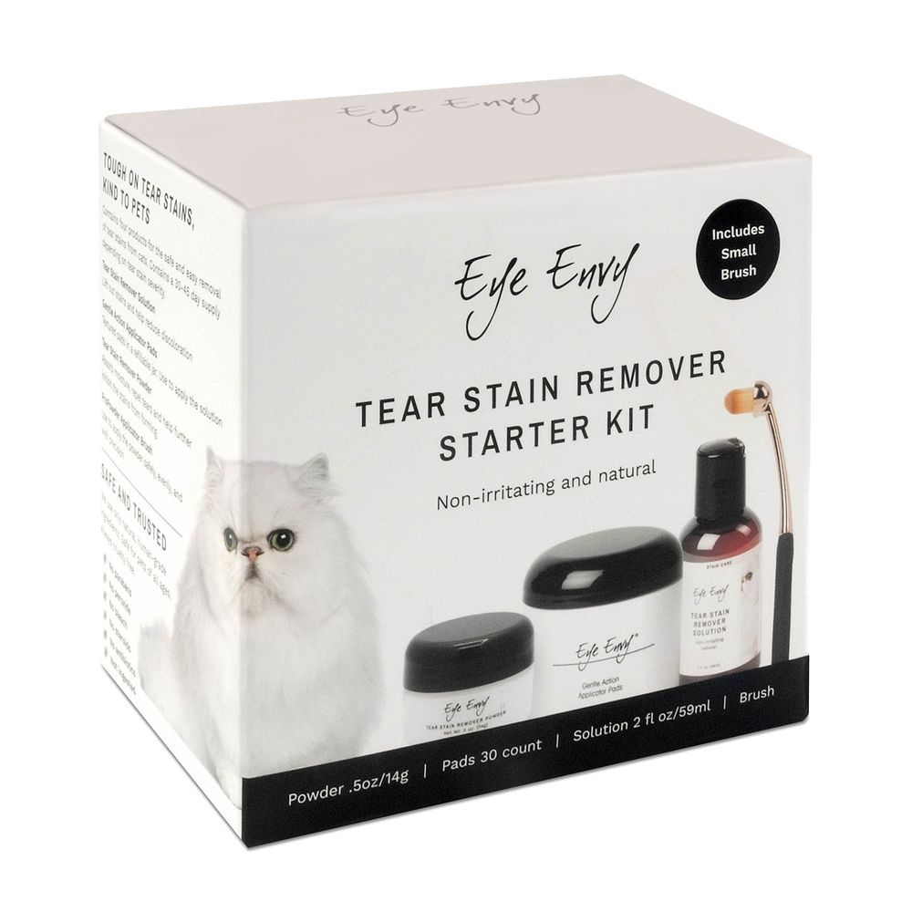 Набір Starter Kit для котів усунення слізних доріжок від Eye Envy з маленькою щіточкою