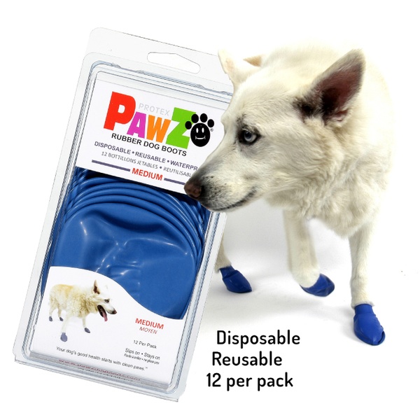 Резиновая обувь-носки для собак PAWZ Синий 12шт размер M (6.3-7.6см)