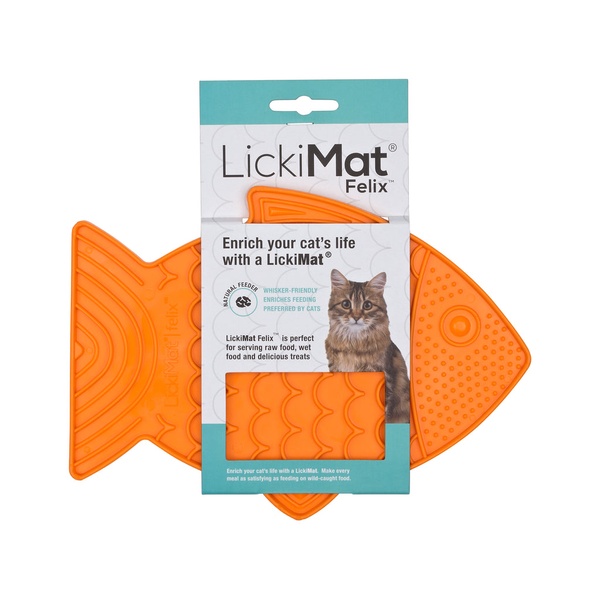 Килимок антистрес для вилизування для котів LickiMat® Felix™ Orange
