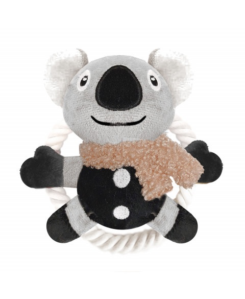 Плюшева іграшка з канатиком для собак коала 16см